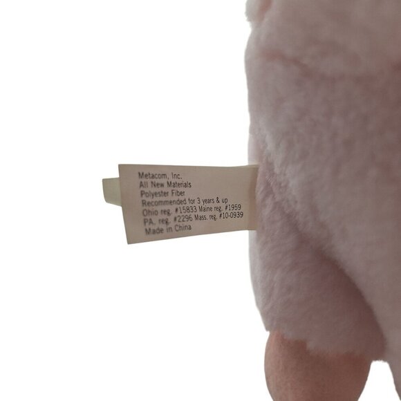 Vintage 1994 Gordy Pink Pig Plush Farm Animal Stuffed Animal 5.5" - Picture 7 of 7